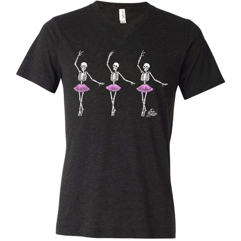 Ballet Macabre - Charcoal Black Unisex V-neck T-shirt