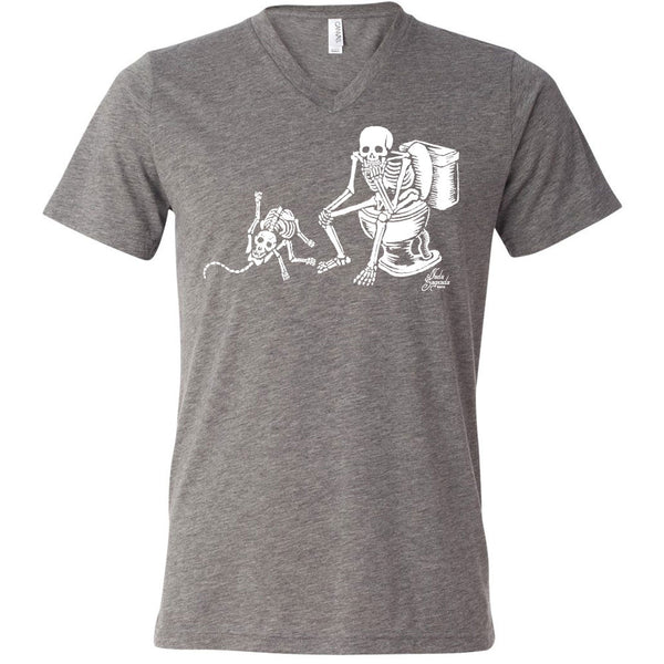 Skeletoilet - Unisex V-Neck Tee