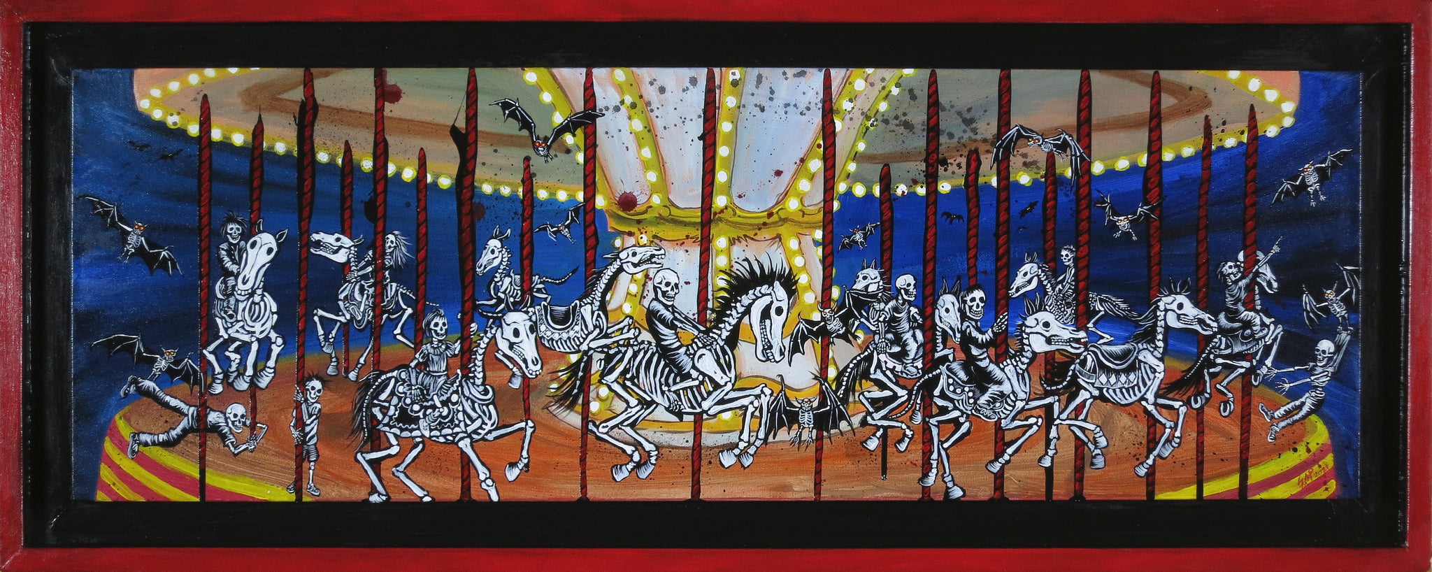 Bats Attack the Carousel - Canvas Print